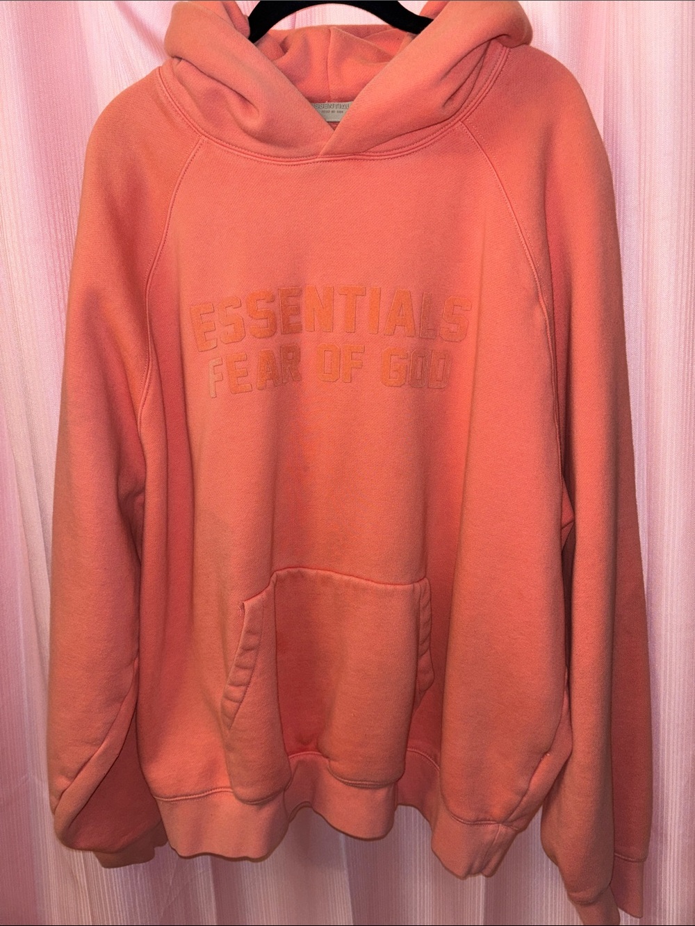 Fear of God Essentials Coral/Papaya Hooded Sweatshirt